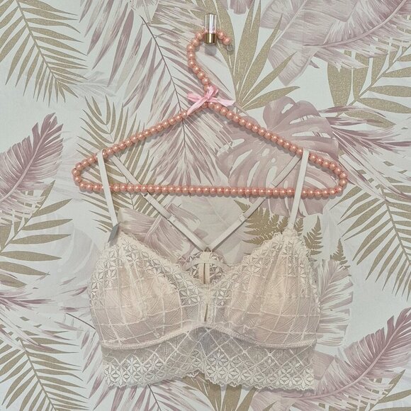NWT Sophie b. intimates soft pink lace padded bralette, L - Picture 2 of 6